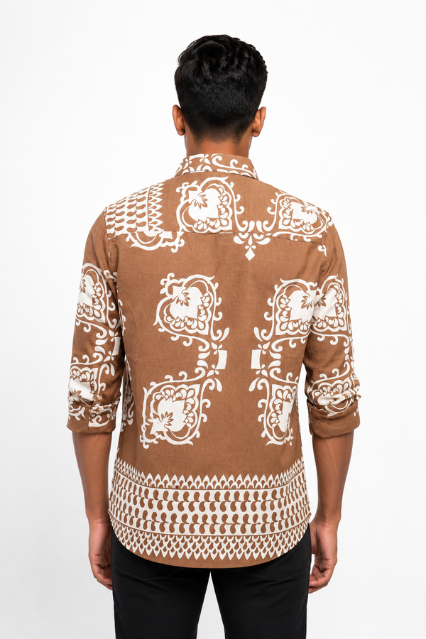 Brown Printed Shirt