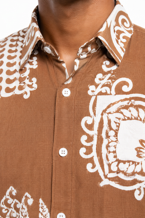Brown Printed Shirt