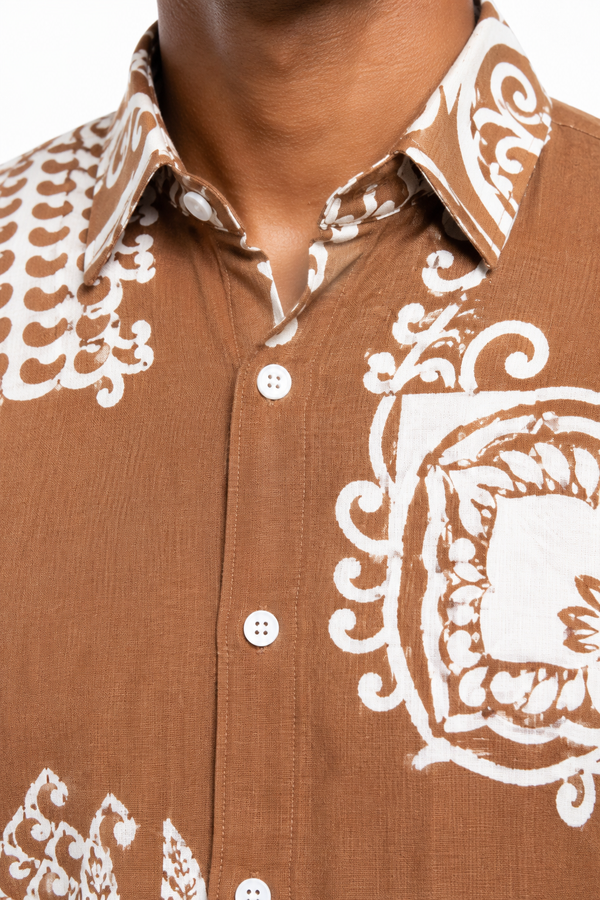 Brown Printed Shirt