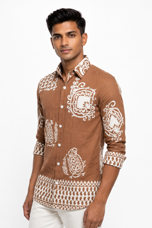 Brown Printed Shirt