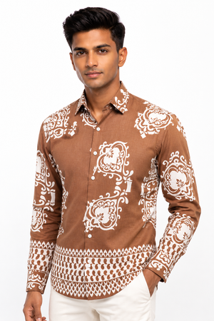 Brown Printed Shirt
