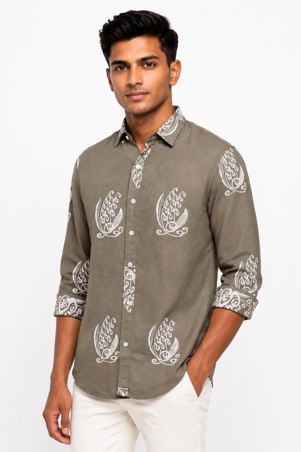 Grey Printed Shirt