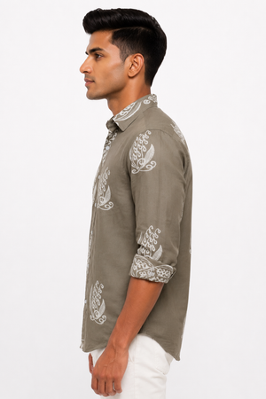 Grey Printed Shirt