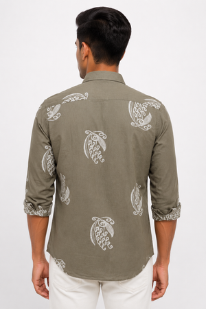 Grey Printed Shirt
