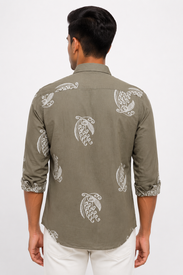 Grey Printed Shirt