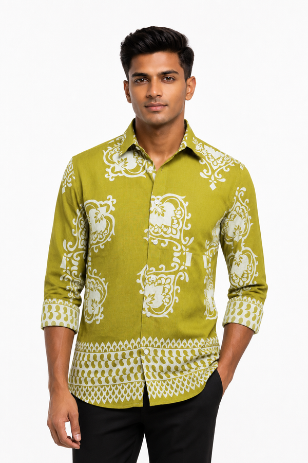 Green Printed Shirt