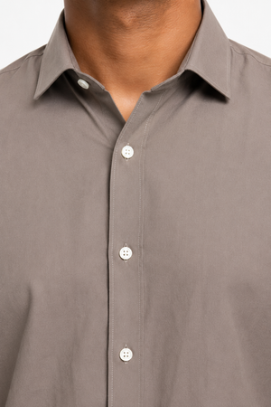 Light Brown Suede Plain Shirt