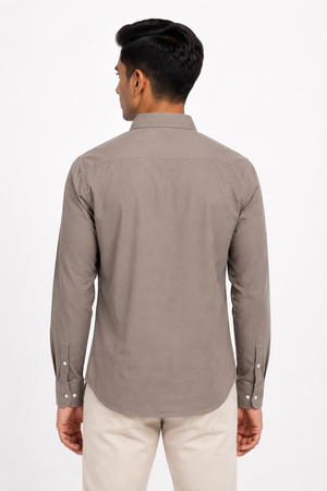 Light Brown Suede Plain Shirt