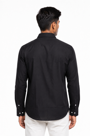 Black Suede Plain Shirt