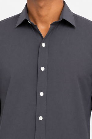 Grey Suede Plain Shirt