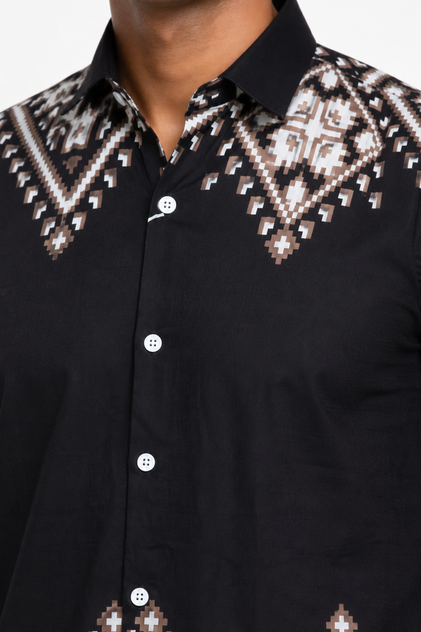 Black Tribal Printed Shirt