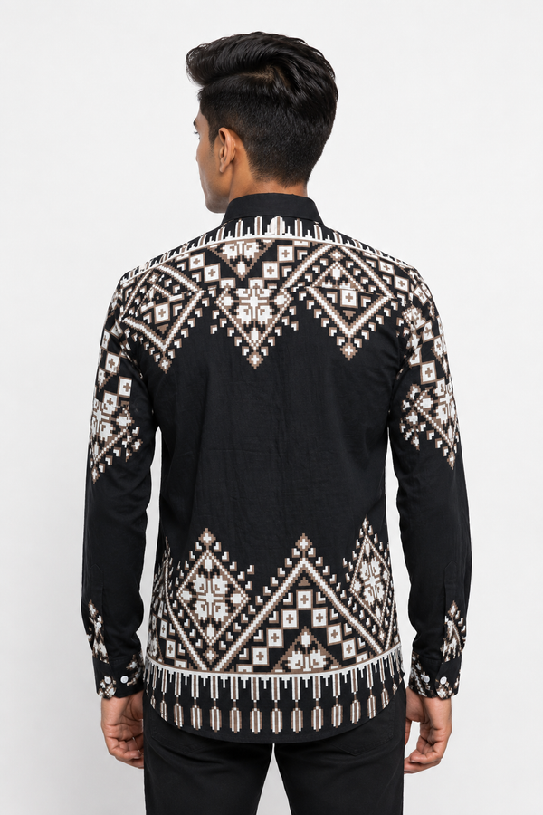 Black Tribal Printed Shirt