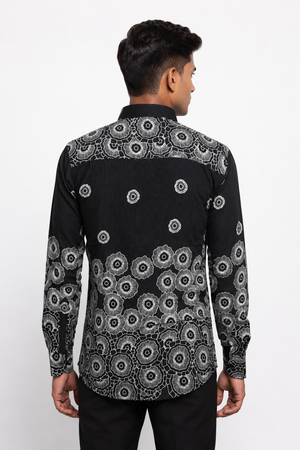 Black Floral Printed Shirt