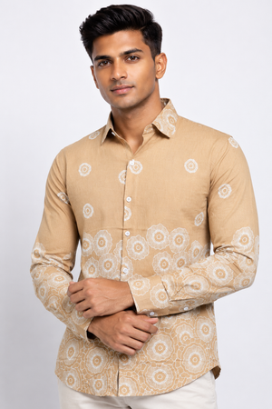 Mustard Floral Printed Shirt