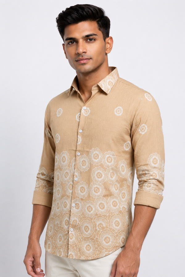Mustard Floral Printed Shirt