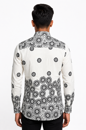White Floral Printed Shirt