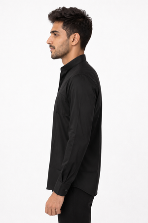Black Chinese Collar Shirt