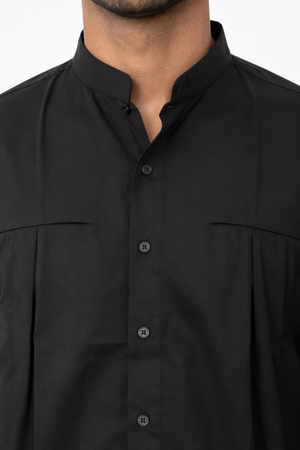 Black Chinese Collar Shirt