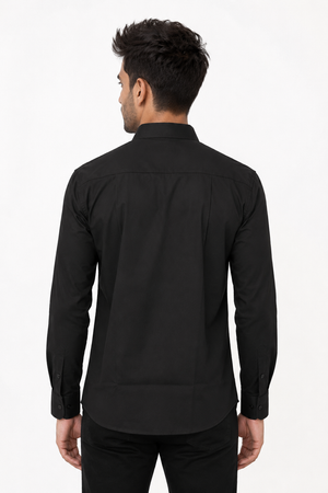 Black Chinese Collar Shirt