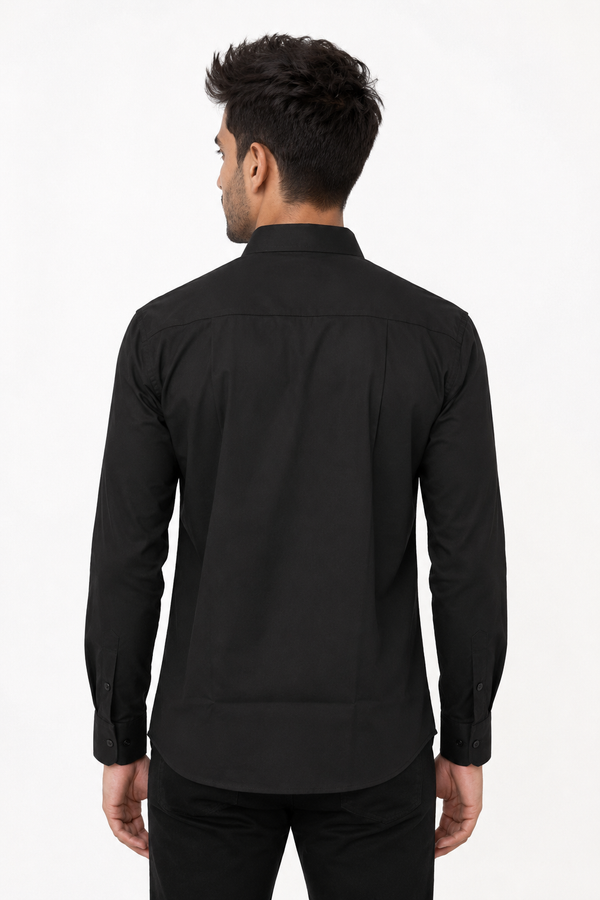 Black Chinese Collar Shirt
