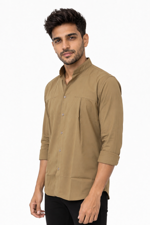 Cream Chinese Collar Shirt