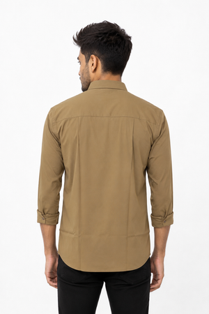 Cream Chinese Collar Shirt