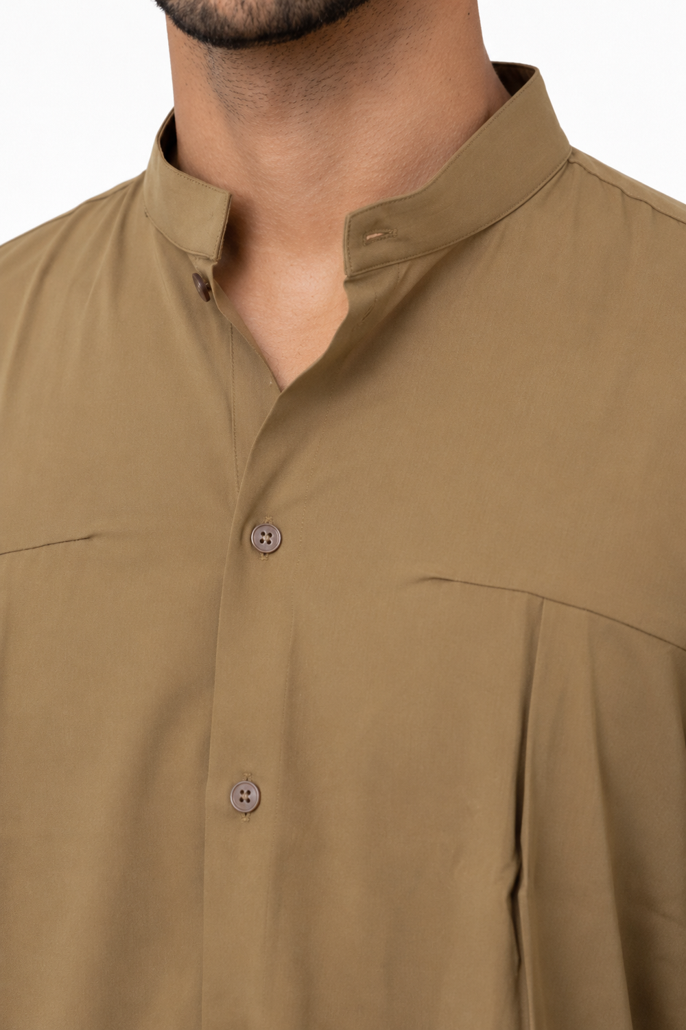 Cream Chinese Collar Shirt