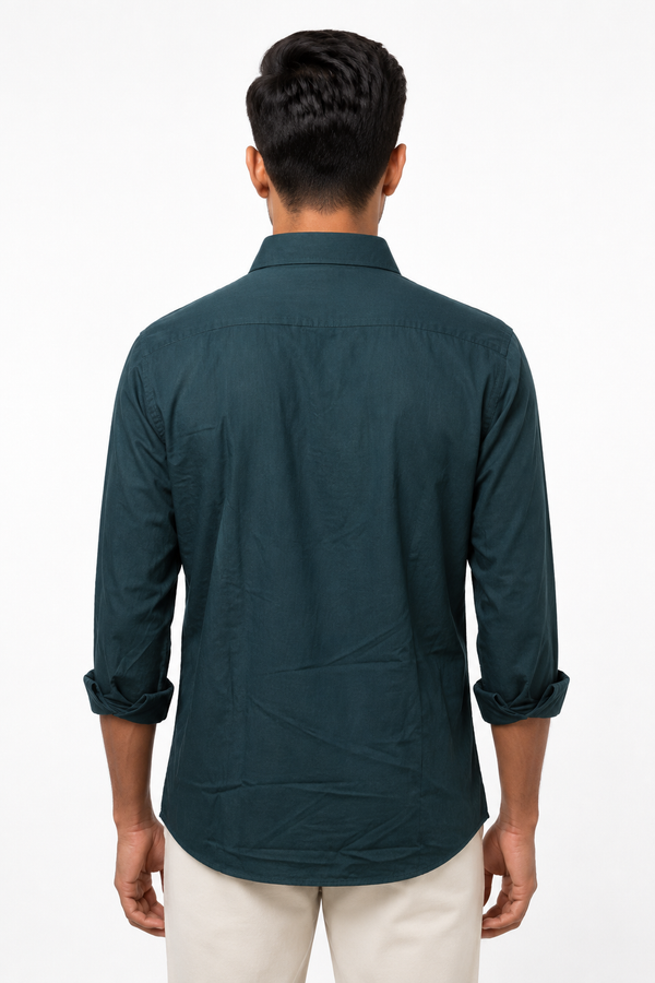 Teal Blue Linen Shirt