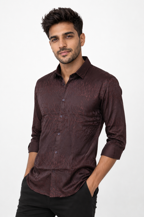 Maroon Designer Shirt