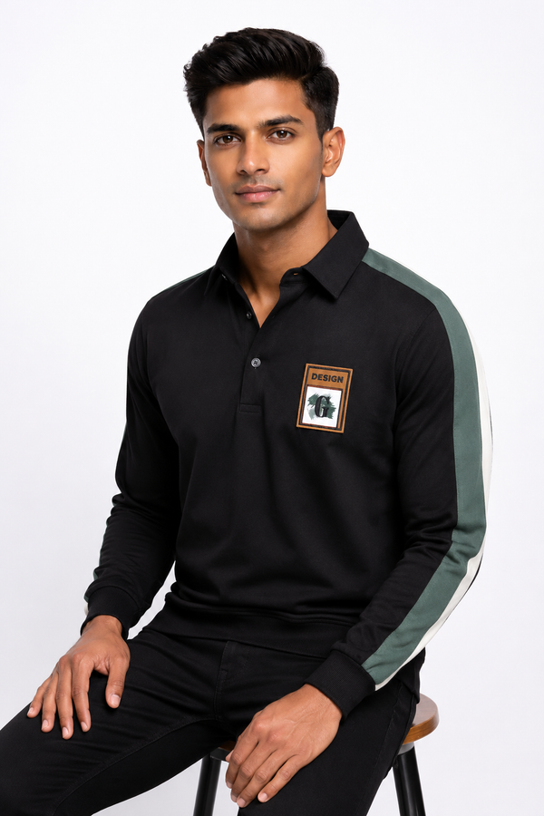 Black Full Hand Tee