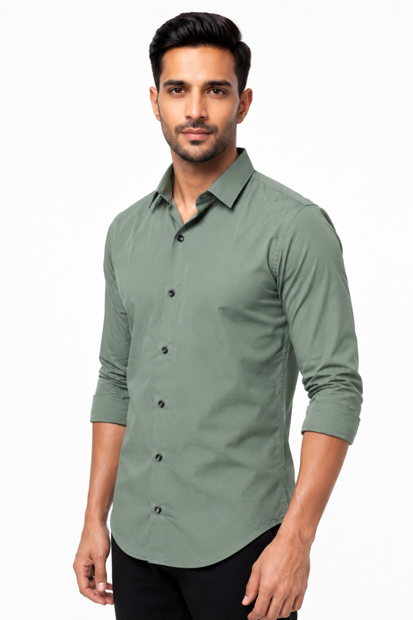 Green Plain Shirt