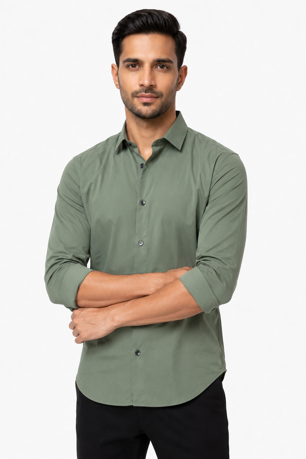 Green Plain Shirt