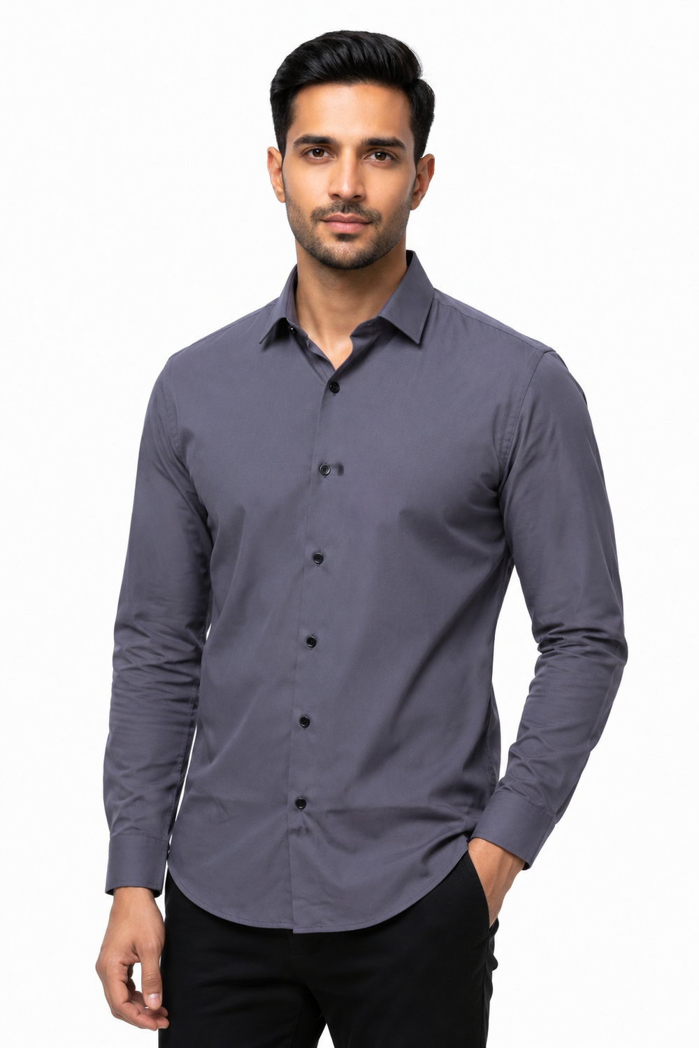 Grey Plain Shirt