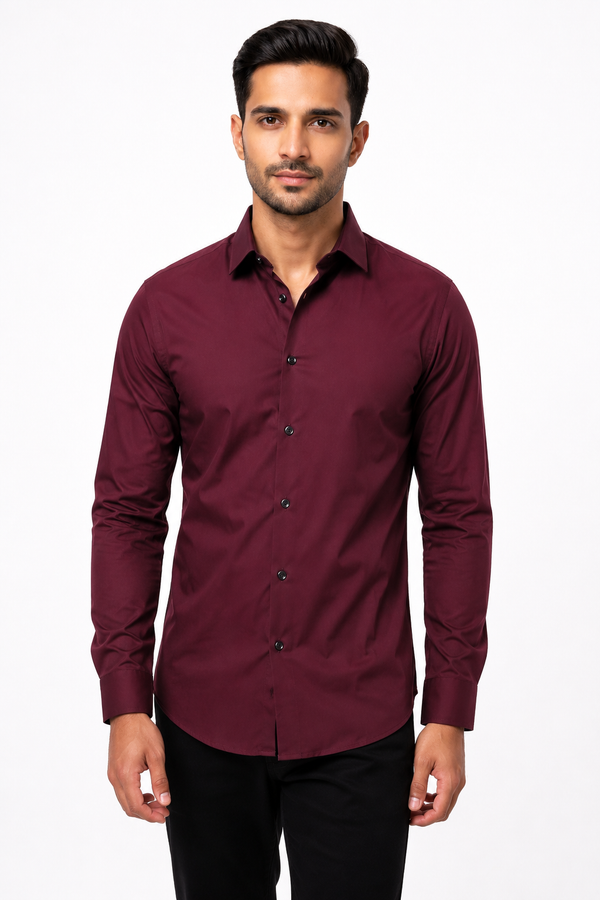 Maroon Plain Shirt