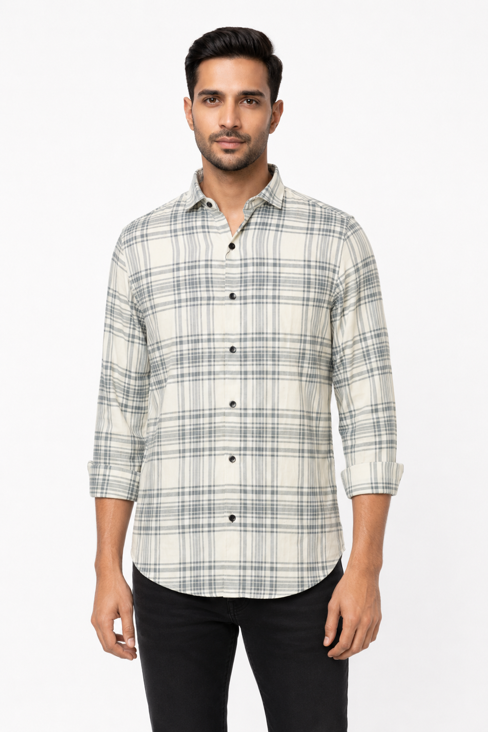 White Checked Shirt