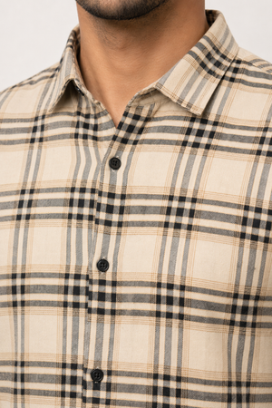 Cream Checked Shirt