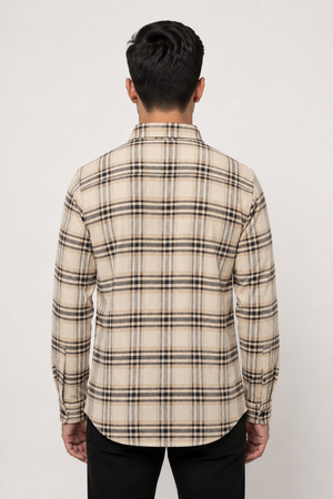 Cream Checked Shirt