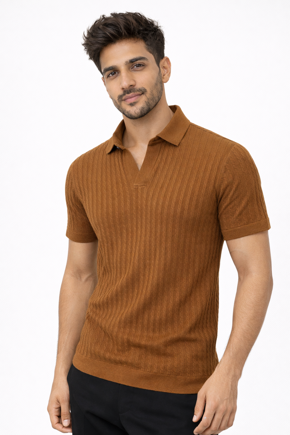 Brown Netted Tshirt