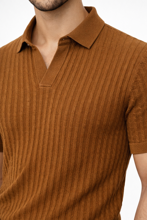 Brown Netted Tshirt