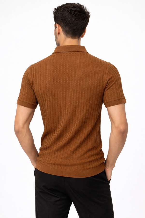 Brown Netted Tshirt