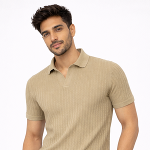 Beige Netted Tshirt