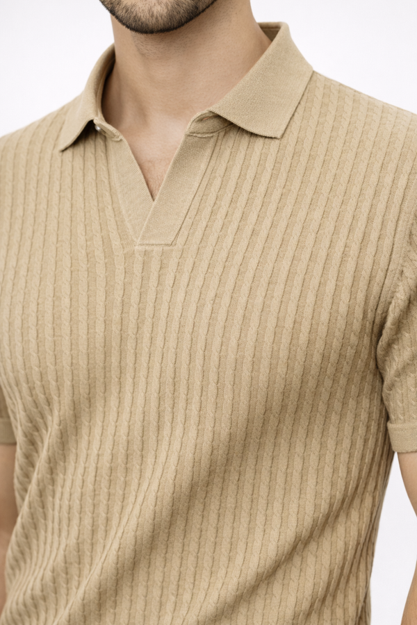 Beige Netted Tshirt