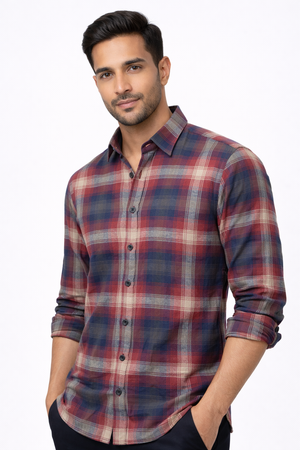 Maroon Checked Shirt