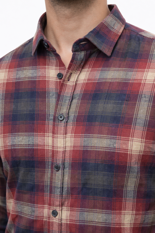 Maroon Checked Shirt