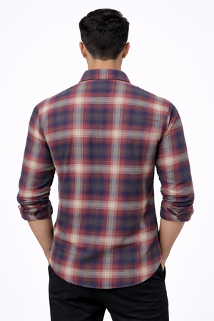 Maroon Checked Shirt