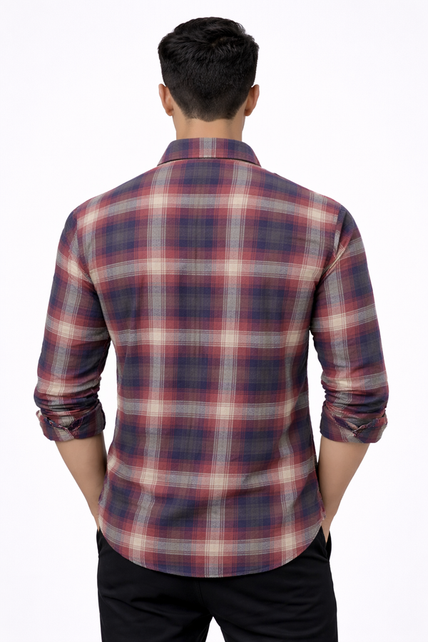 Maroon Checked Shirt