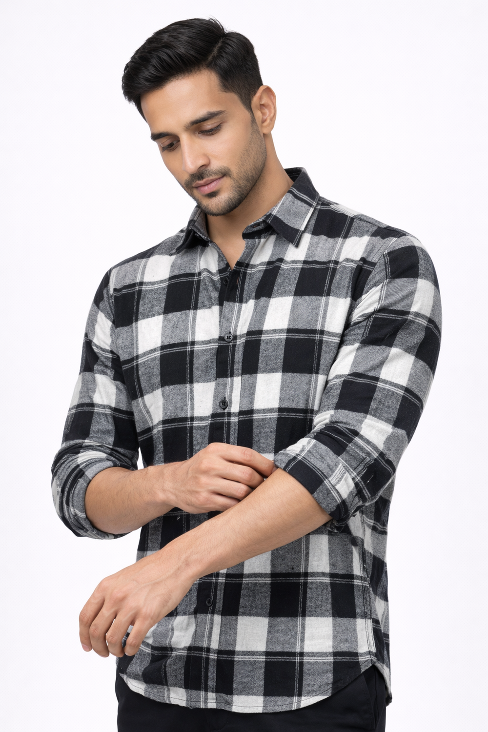 White Checked Shirt