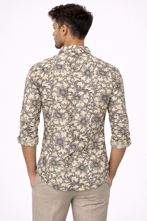 Cream Printed Shirt