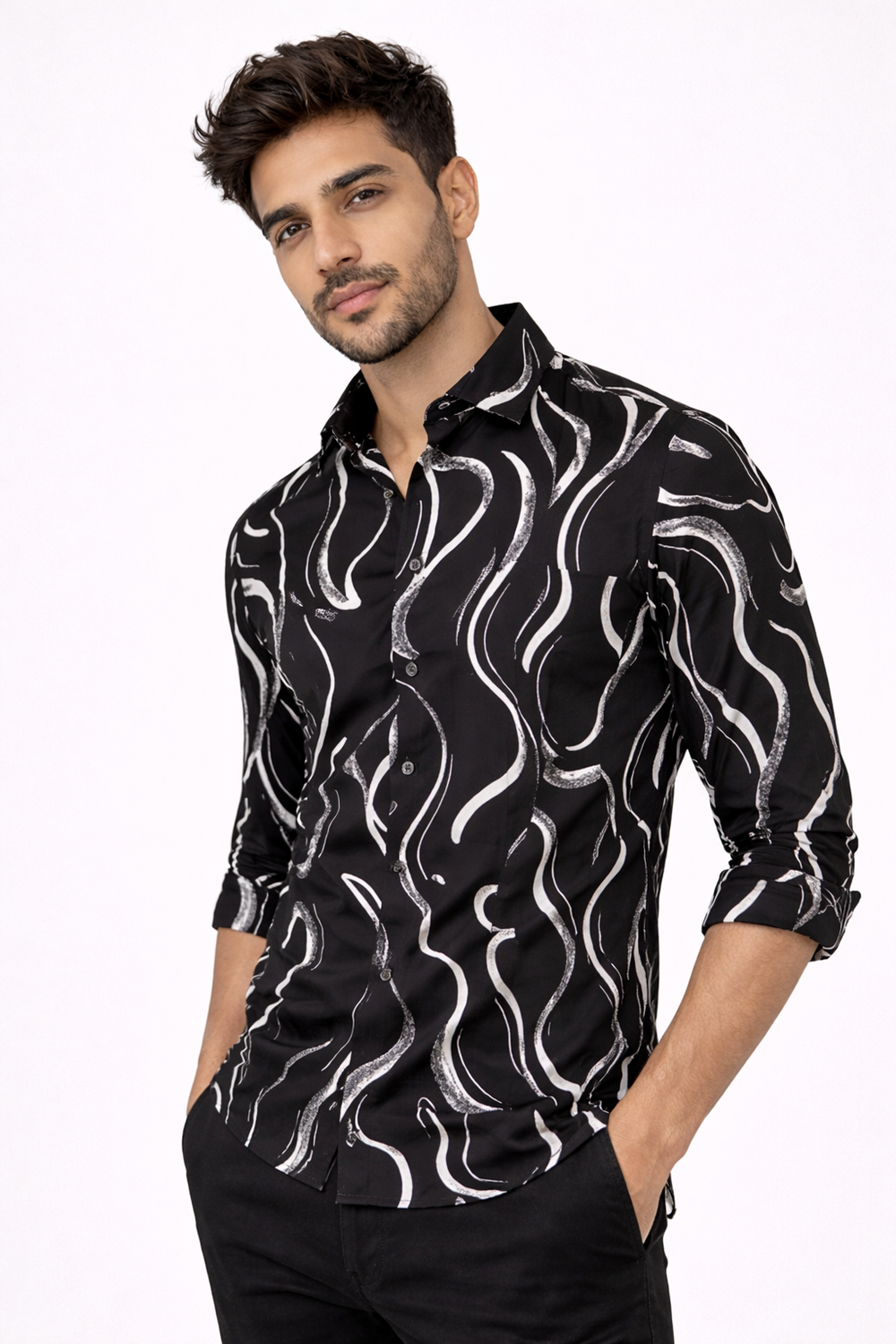 Black Printed Shirt