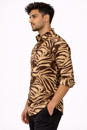 Beige Printed Shirt